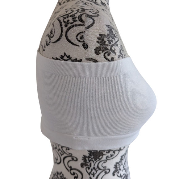 White Ribbed Bandeau Top - Picture 3 of 6